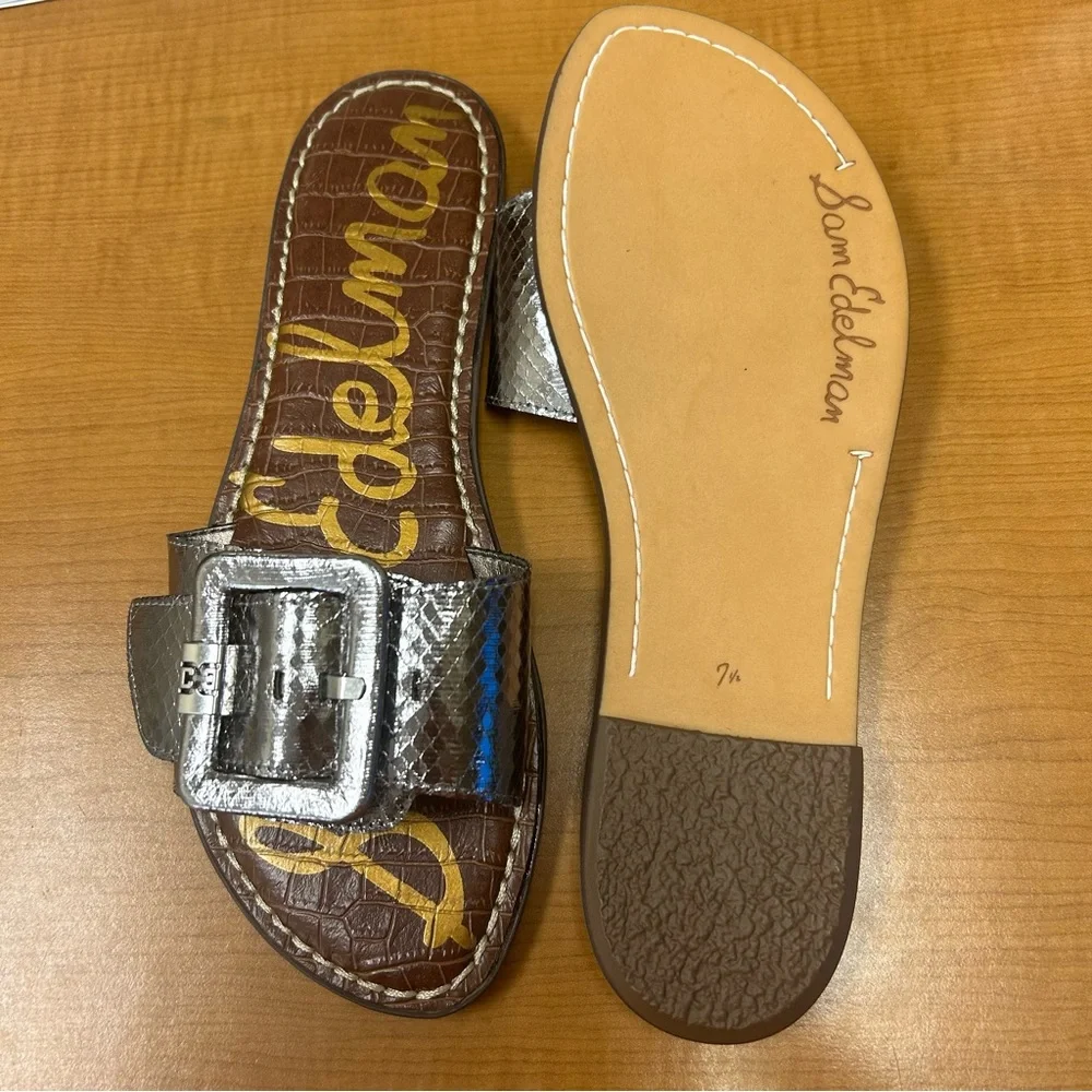 Sam Edelman Slide Sandals in Silver size 7.5 - Picture 3 of 3